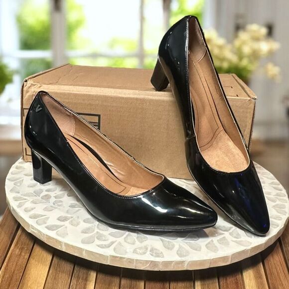 Vionic Madison Mia Orthotic Support Patent Leather Heel Pumps Size 8.5 Block Hee - Picture 3 of 9